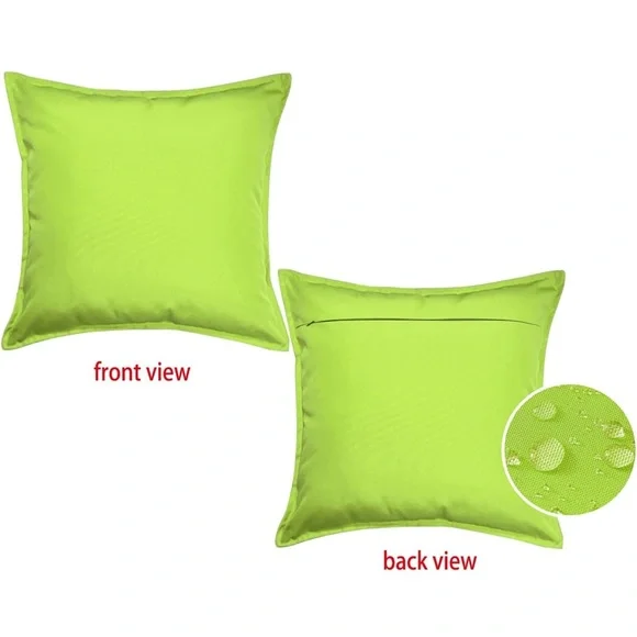 NWT Outdoor Waterproof Pillow Covers 16x16 Set of 2 Sunbrella Lime Green - Picture 4 of 6